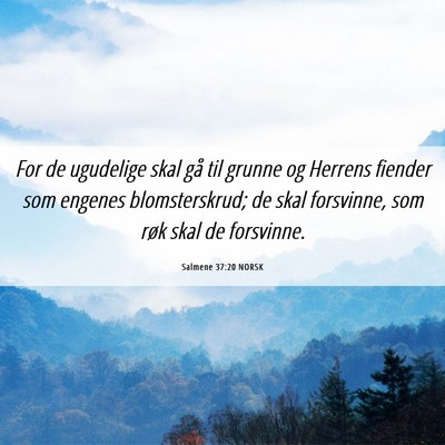 Picture 06 - Salmene 37:20 NORSK - For de ugudelige skal gå til grunne og Herrens - Bible Verse Picture