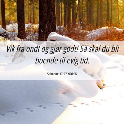 Picture 06 - Salmene 37:27 NORSK - Vik fra ondt og gjør godt! Så skal du bli - Bible Verse Picture