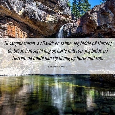 Picture 06 - Salmene 40:1 NORSK - Til sangmesteren; av David; en salme. Jeg bidde - Bible Verse Picture