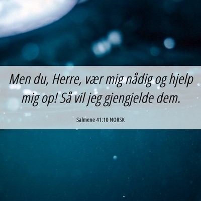 Picture 06 - Salmene 41:10 NORSK - Men du, Herre, vær mig nådig og hjelp mig op! - Bible Verse Picture