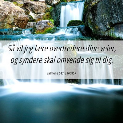Picture 06 - Salmene 51:13 NORSK - Så vil jeg lære overtredere dine veier, og - Bible Verse Picture