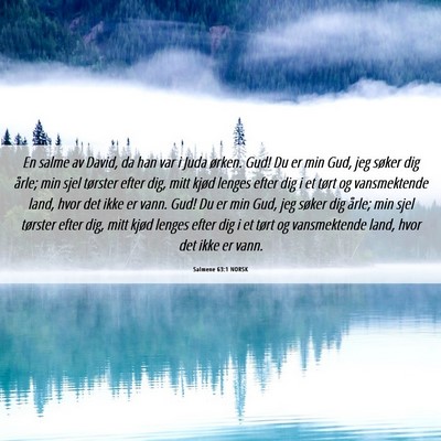 Picture 06 - Salmene 63:1 NORSK - En salme av David, da han var i Juda ørken. Gud! - Bible Verse Picture