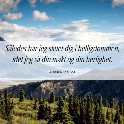 Picture 06 - Salmene 63:2 NORSK - Således har jeg skuet dig i helligdommen, idet - Bible Verse Picture