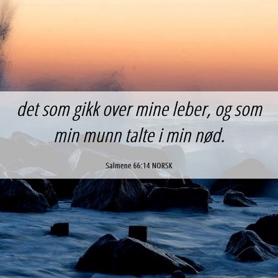 Picture 06 - Salmene 66:14 NORSK - det som gikk over mine leber, og som min munn - Bible Verse Picture