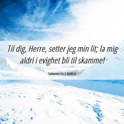 Picture 06 - Salmene 71:1 NORSK - Til dig, Herre, setter jeg min lit; la mig aldri - Bible Verse Picture