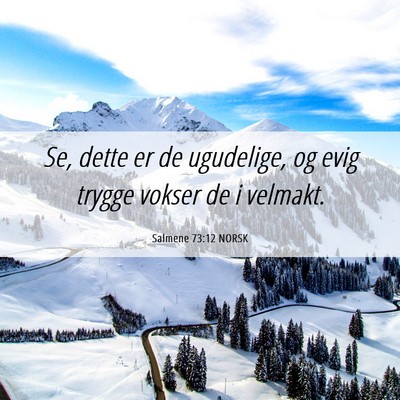 Picture 06 - Salmene 73:12 NORSK - Se, dette er de ugudelige, og evig trygge vokser - Bible Verse Picture