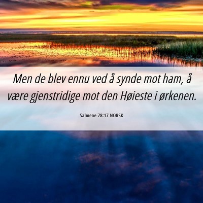 Picture 06 - Salmene 78:17 NORSK - Men de blev ennu ved å synde mot ham, å være - Bible Verse Picture