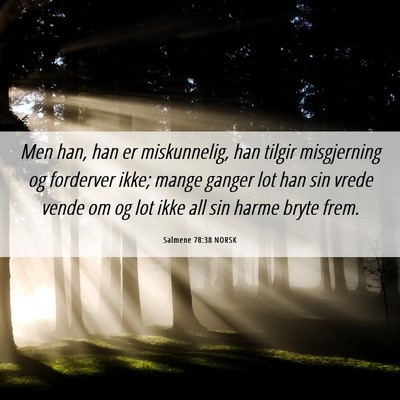 Picture 06 - Salmene 78:38 NORSK - Men han, han er miskunnelig, han tilgir - Bible Verse Picture