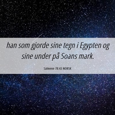 Picture 06 - Salmene 78:43 NORSK - han som gjorde sine tegn i Egypten og sine under - Bible Verse Picture