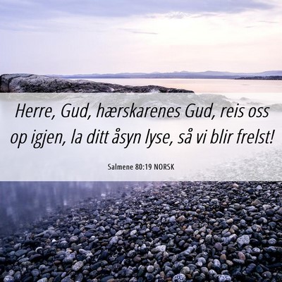 Picture 06 - Salmene 80:19 NORSK - Herre, Gud, hærskarenes Gud, reis oss op igjen, - Bible Verse Picture