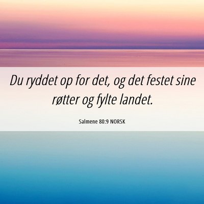 Picture 06 - Salmene 80:9 NORSK - Du ryddet op for det, og det festet sine røtter - Bible Verse Picture