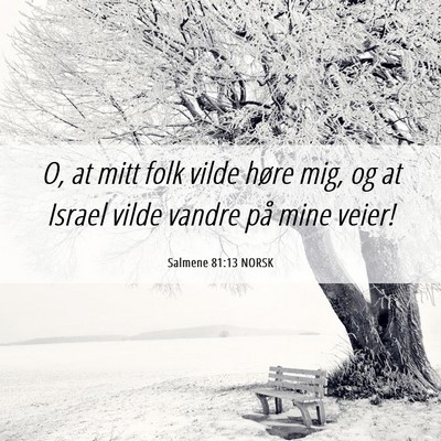 Picture 06 - Salmene 81:13 NORSK - O, at mitt folk vilde høre mig, og at Israel - Bible Verse Picture