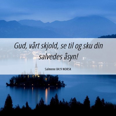 Picture 06 - Salmene 84:9 NORSK - Gud, vårt skjold, se til og sku din salvedes - Bible Verse Picture