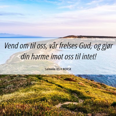 Picture 06 - Salmene 85:4 NORSK - Vend om til oss, vår frelses Gud, og gjør din - Bible Verse Picture