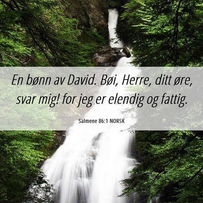 Picture 06 - Salmene 86:1 NORSK - En bønn av David. Bøi, Herre, ditt øre, svar - Bible Verse Picture