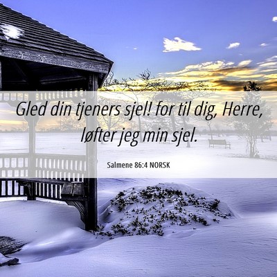 Picture 06 - Salmene 86:4 NORSK - Gled din tjeners sjel! for til dig, Herre, - Bible Verse Picture