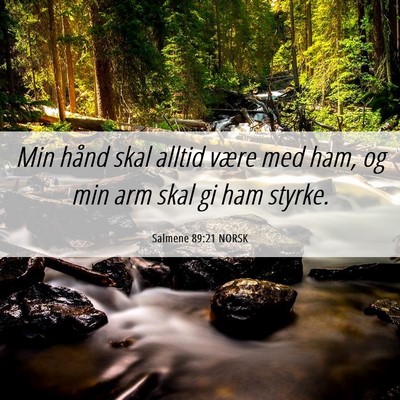 Picture 06 - Salmene 89:21 NORSK - Min hånd skal alltid være med ham, og min arm - Bible Verse Picture