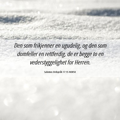 Picture 06 - Salomos Ordspråk 17:15 NORSK - Den som frikjenner en ugudelig, og den som - Bible Verse Picture