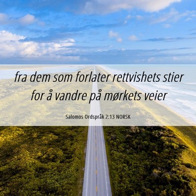 Picture 06 - Salomos Ordspråk 2:13 NORSK - fra dem som forlater rettvishets stier for å - Bible Verse Picture