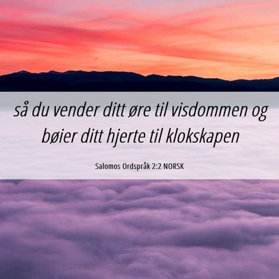 Picture 06 - Salomos Ordspråk 2:2 NORSK - så du vender ditt øre til visdommen og bøier - Bible Verse Picture