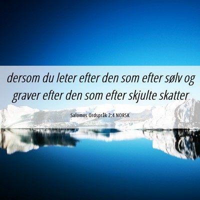 Picture 06 - Salomos Ordspråk 2:4 NORSK - dersom du leter efter den som efter sølv og - Bible Verse Picture