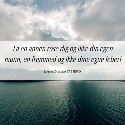 Picture 06 - Salomos Ordspråk 27:2 NORSK - La en annen rose dig og ikke din egen munn, en - Bible Verse Picture