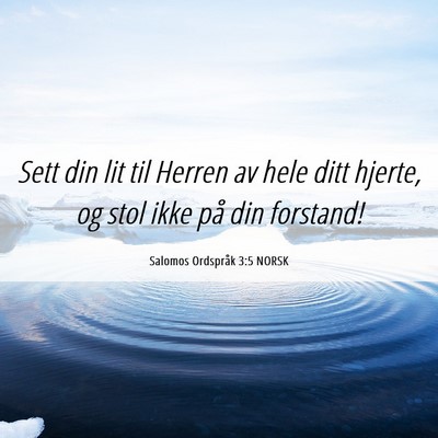 Picture 06 - Salomos Ordspråk 3:5 NORSK - Sett din lit til Herren av hele ditt hjerte, og - Bible Verse Picture