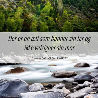 Picture 06 - Salomos Ordspråk 30:11 NORSK - Der er en ætt som banner sin far og ikke - Bible Verse Picture