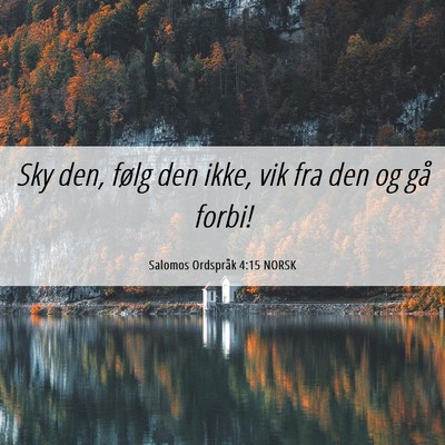 Picture 06 - Salomos Ordspråk 4:15 NORSK - Sky den, følg den ikke, vik fra den og gå - Bible Verse Picture