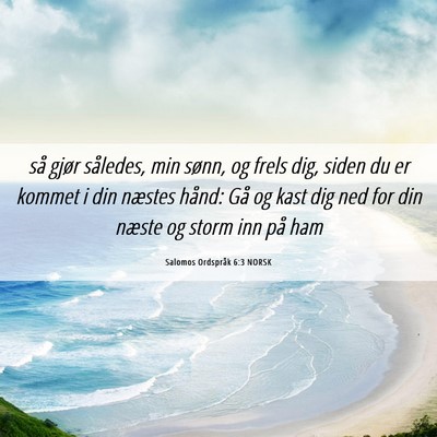 Picture 06 - Salomos Ordspråk 6:3 NORSK - så gjør således, min sønn, og frels dig, - Bible Verse Picture