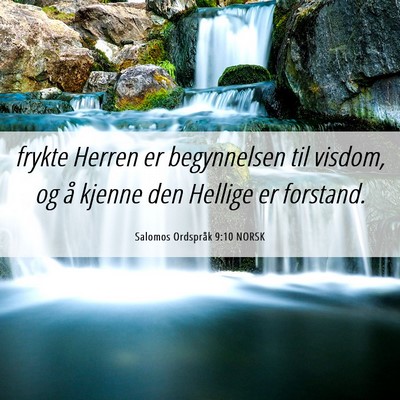 Picture 06 - Salomos Ordspråk 9:10 NORSK - frykte Herren er begynnelsen til visdom, og å - Bible Verse Picture