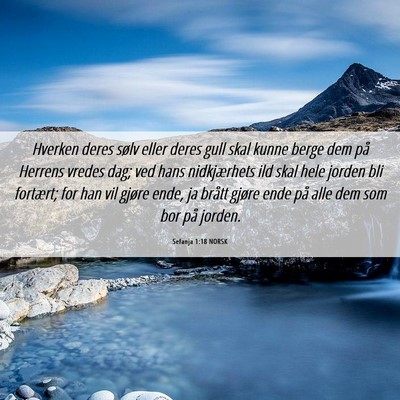 Picture 06 - Sefanja 1:18 NORSK - Hverken deres sølv eller deres gull skal kunne - Bible Verse Picture