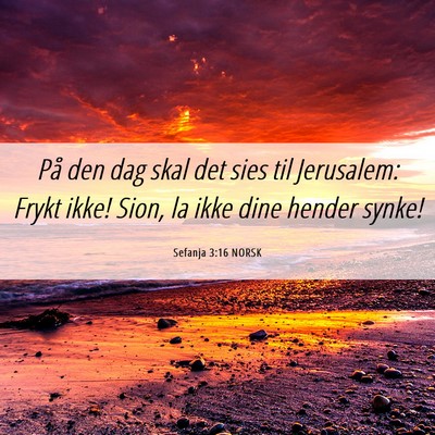 Picture 06 - Sefanja 3:16 NORSK - På den dag skal det sies til Jerusalem: Frykt - Bible Verse Picture
