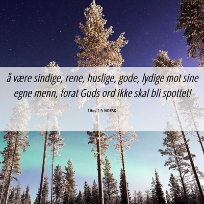 Picture 06 - Titus 2:5 NORSK - å være sindige, rene, huslige, gode, lydige mot - Bible Verse Picture