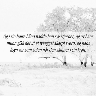 Picture 06 - Åpenbaringen 1:16 NORSK - Og i sin høire hånd hadde han syv stjerner, og - Bible Verse Picture