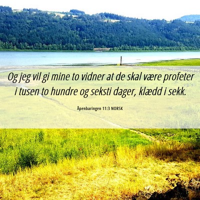 Picture 06 - Åpenbaringen 11:3 NORSK - Og jeg vil gi mine to vidner at de skal være - Bible Verse Picture