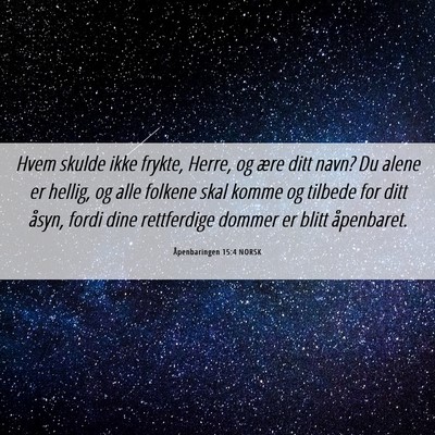 Picture 06 - Åpenbaringen 15:4 NORSK - Hvem skulde ikke frykte, Herre, og ære ditt - Bible Verse Picture