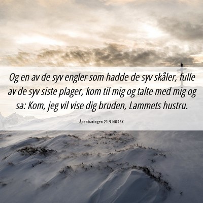 Picture 06 - Åpenbaringen 21:9 NORSK - Og en av de syv engler som hadde de syv skåler, - Bible Verse Picture