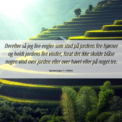 Picture 06 - Åpenbaringen 7:1 NORSK - Derefter så jeg fire engler som stod på jordens - Bible Verse Picture