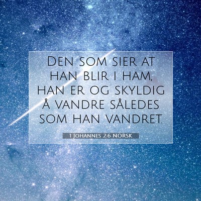 Picture 07 - 1 Johannes 2:6 NORSK - Den som sier at han blir i ham, han er og skyldig - Bible Verse Picture