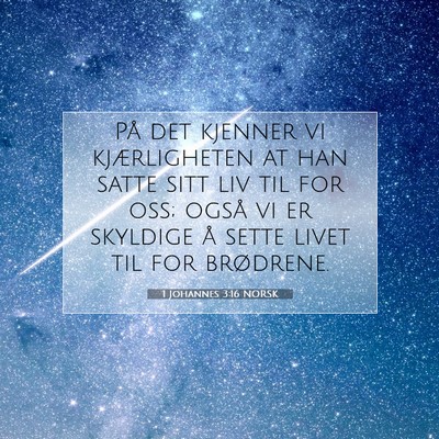Picture 07 - 1 Johannes 3:16 NORSK - På det kjenner vi kjærligheten at han satte - Bible Verse Picture