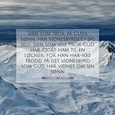Picture 07 - 1 Johannes 5:10 NORSK - Den som tror på Guds Sønn, har vidnesbyrdet i - Bible Verse Picture