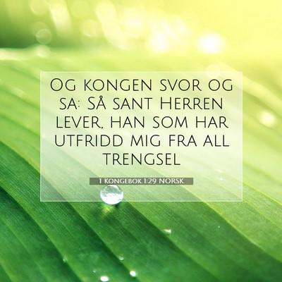 Picture 07 - 1 Kongebok 1:29 NORSK - Og kongen svor og sa: Så sant Herren lever, han - Bible Verse Picture