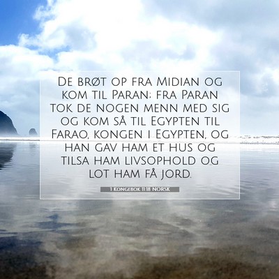 Picture 07 - 1 Kongebok 11:18 NORSK - De brøt op fra Midian og kom til Paran; fra - Bible Verse Picture