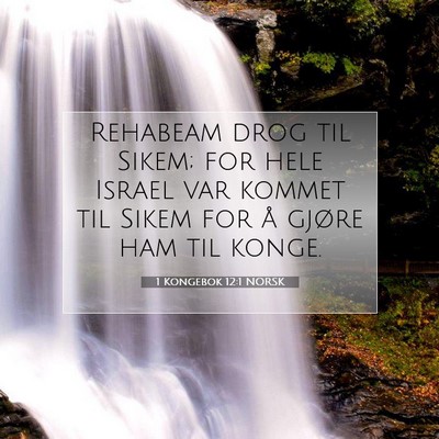 Picture 07 - 1 Kongebok 12:1 NORSK - Rehabeam drog til Sikem; for hele Israel var - Bible Verse Picture