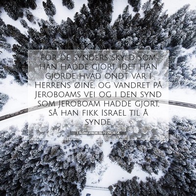 Picture 07 - 1 Kongebok 16:19 NORSK - for de synders skyld som han hadde gjort, idet - Bible Verse Picture