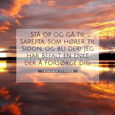 Picture 07 - 1 Kongebok 17:9 NORSK - Stå op og gå til Sarepta, som hører til Sidon, - Bible Verse Picture