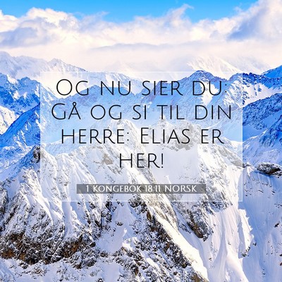 Picture 07 - 1 Kongebok 18:11 NORSK - Og nu sier du: Gå og si til din herre: Elias er - Bible Verse Picture