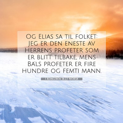 Picture 07 - 1 Kongebok 18:22 NORSK - Og Elias sa til folket: Jeg er den eneste av - Bible Verse Picture