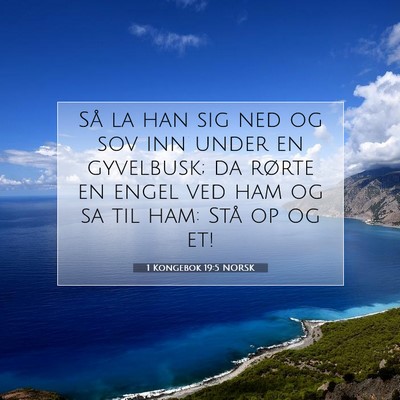 Picture 07 - 1 Kongebok 19:5 NORSK - Så la han sig ned og sov inn under en gyvelbusk; - Bible Verse Picture